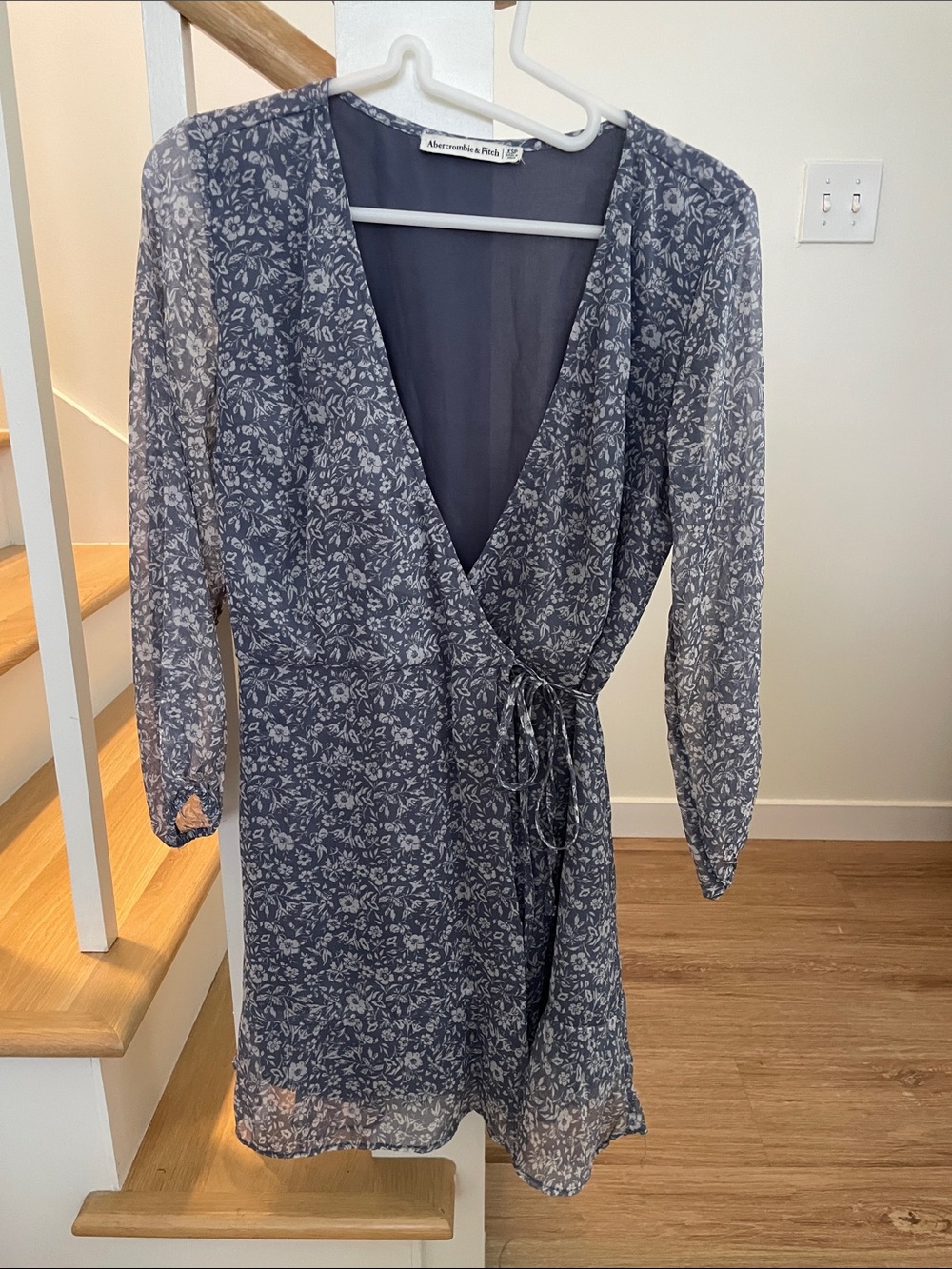 Abercrombie XSP French Blue Floral Mini Wrap Dress